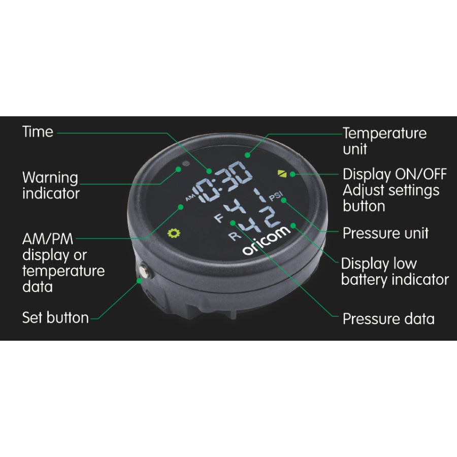 TPMC-2E Tyre Pressure Monitoring System for Motorcycles Incl. 2 External Sensors