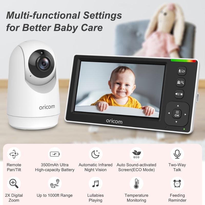 SC430 4.3" Video Baby Monitor With Motorised Pan-Tilt Camera