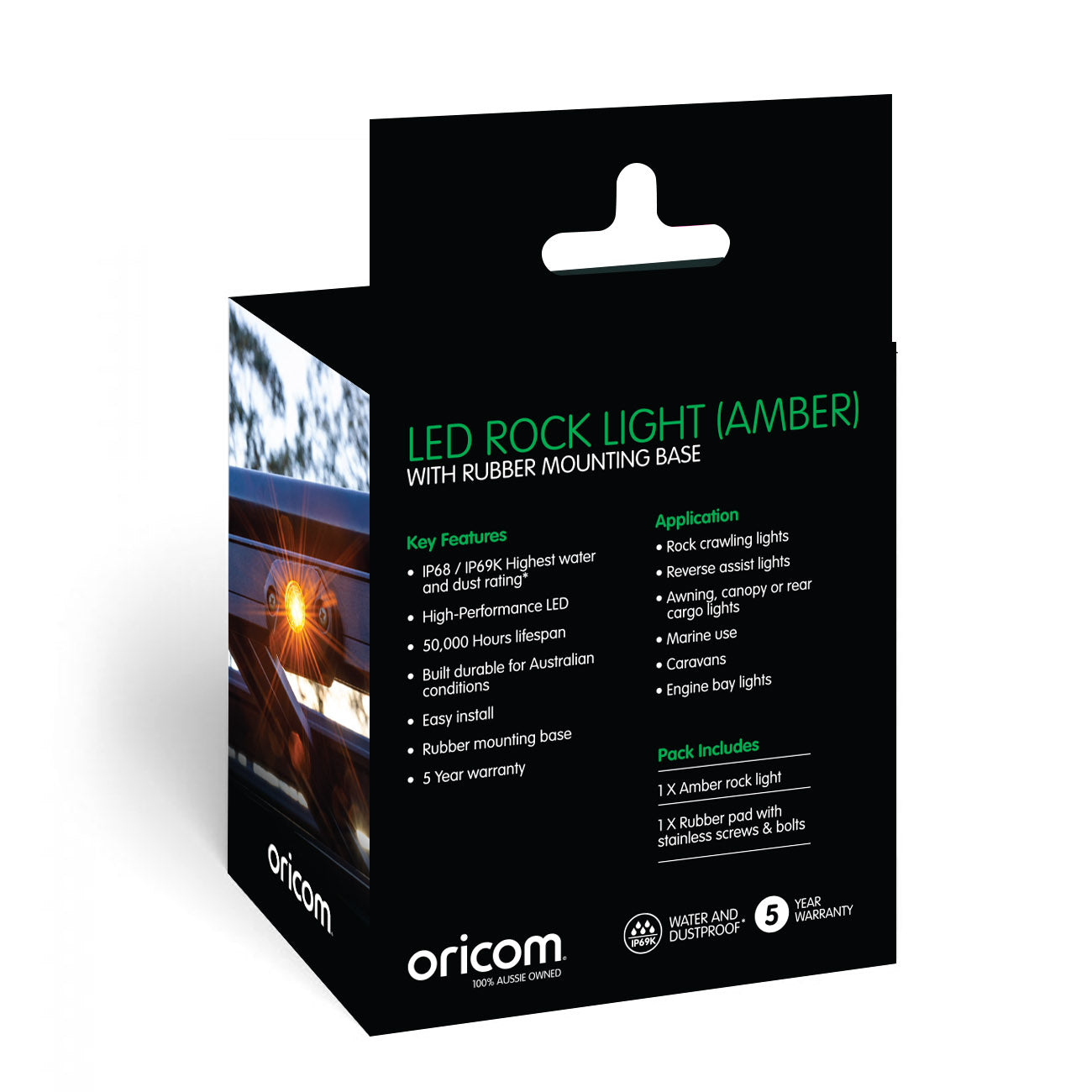 RKL1A LED Rock Light Single Pack (Amber)