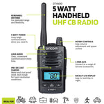 DTX600 Waterproof IP67 5 Watt Handheld UHF CB Radio (Black)