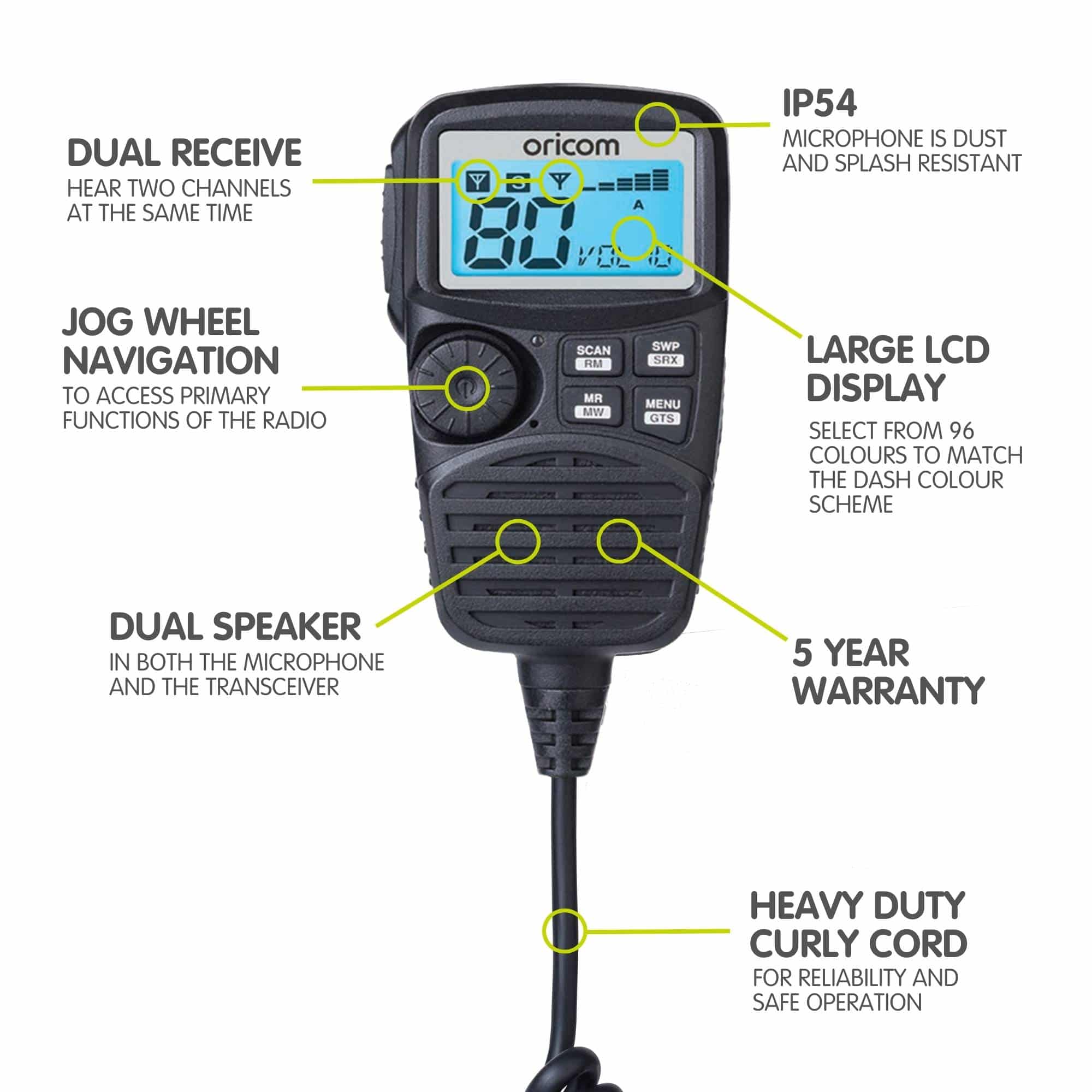 UHF350DR Dual Receive UHF CB Radio